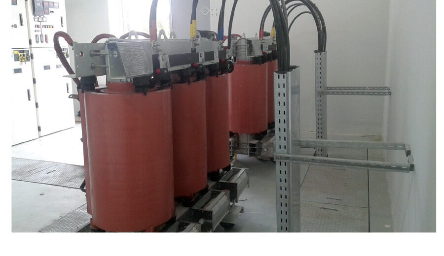 Dry cast resin transformers installed on site